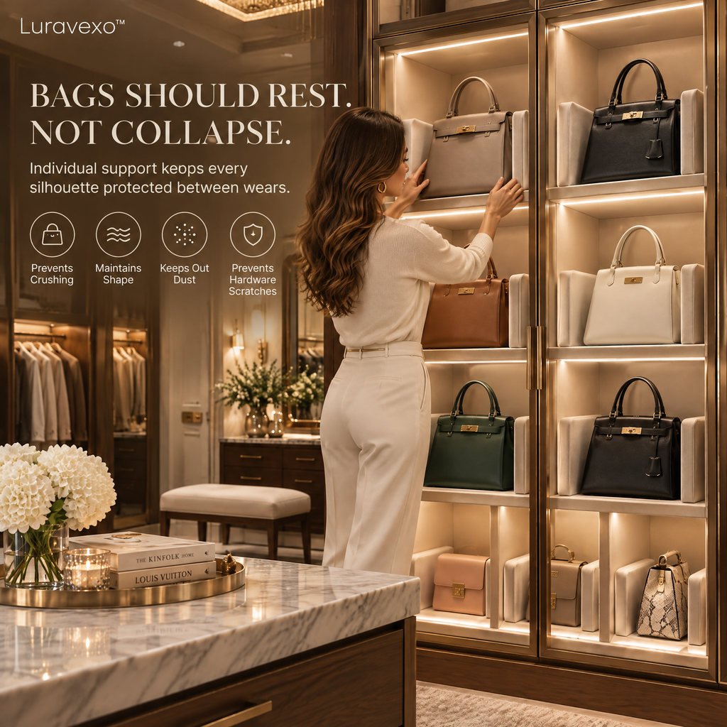 Luravexo™ Shape-Safe Handbag Vault